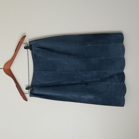 Suede Skirt Vintage Think Tank Blue Size 6 - Picture 6 of 14